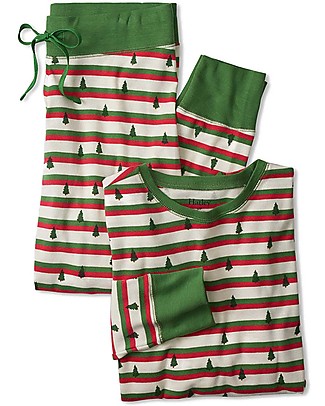 Hatley Pigiama Maniche Lunghe Donna - Silhouette Pines - 100% Cotone Bio - Pigiama Matchy Matchy Pigiami
