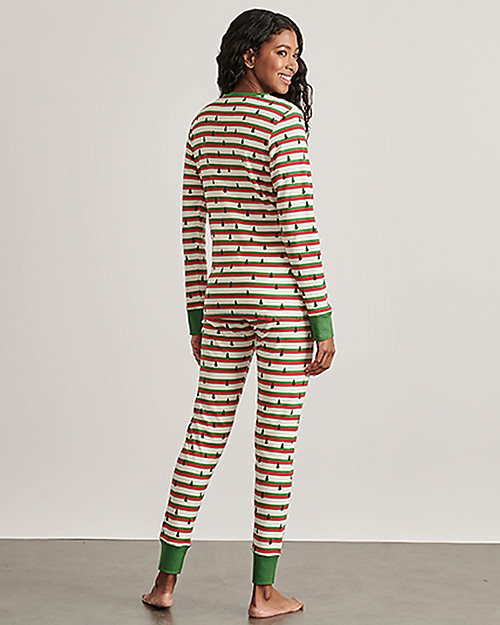 Hatley Pigiama Maniche Lunghe Donna - Silhouette Pines - 100% Cotone Bio - Pigiama Matchy Matchy Pigiami