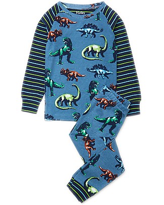 Hatley Pigiama Maniche Lunghe Raglan - Dinosauri - 100% cotone bio Pigiami