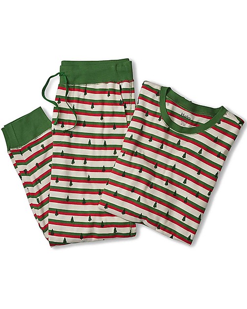 Hatley Pigiama Maniche Lunghe Uomo - Silhouette Pines - 100% Cotone Bio - Pigiama Matchy Matchy Pigiami