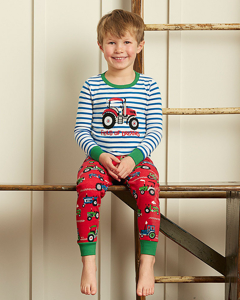 Hatley pigiama pantalone maglietta con applique trattore ... Applique bambini