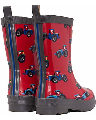 Hatley Stivaletti da Pioggia Shiny Rain - Farm Tractors - Morbidi Dentro e Super Resistenti Fuori Stivali Pioggia