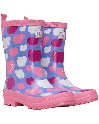 Hatley Stivaletti da Pioggia Shiny Rain - Stamped Apples - Morbidi Dentro e Super Resistenti Fuori Stivali Pioggia