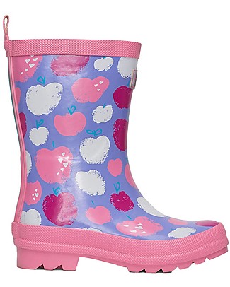 Hatley Stivaletti da Pioggia Shiny Rain - Stamped Apples - Morbidi Dentro e Super Resistenti Fuori Stivali Pioggia