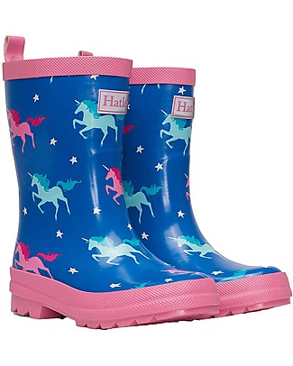 Hatley Stivaletti da Pioggia Shiny Rain - Twinkle Unicors - Morbidi Dentro e Super Resistenti Fuori Stivali Pioggia