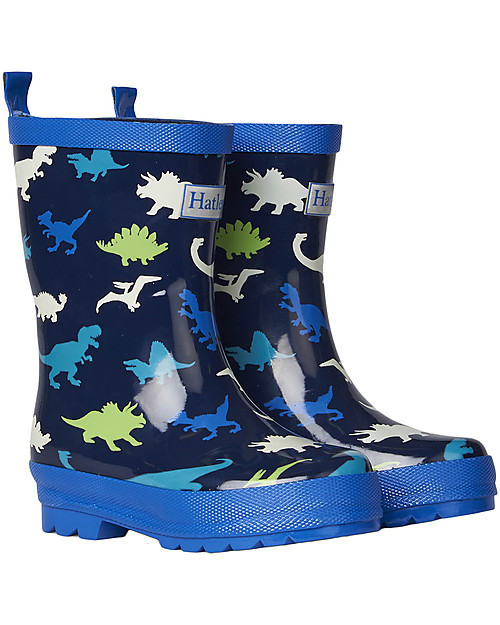 Hatley Stivali Bimbo Lucidi in Gomma, Dinosauri Stivali Pioggia