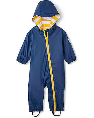 Hatley Tuta Impermeabile con Fodera in Spugna - Navy Tutine Lunghe Senza Piedi