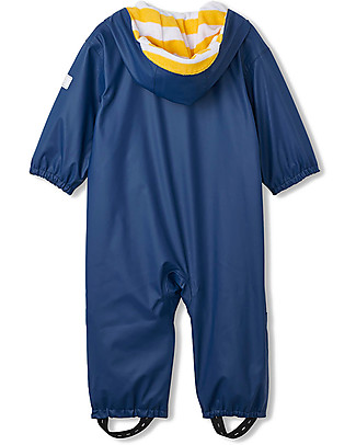 Hatley Tuta Impermeabile con Fodera in Spugna - Navy Tutine Lunghe Senza Piedi