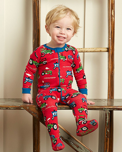 Hatley Tutina con Piedi e Zip - Trattori (con piedini antiscivolo) Tutine Lunghe