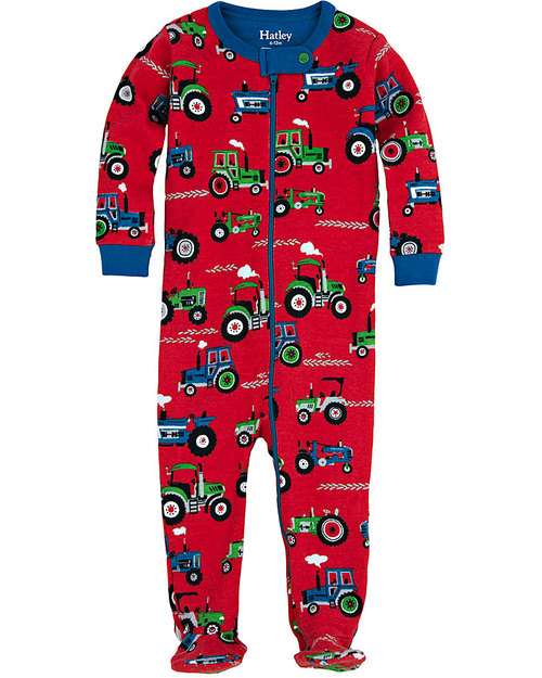 Hatley Tutina con Piedi e Zip - Trattori (con piedini antiscivolo) Tutine Lunghe