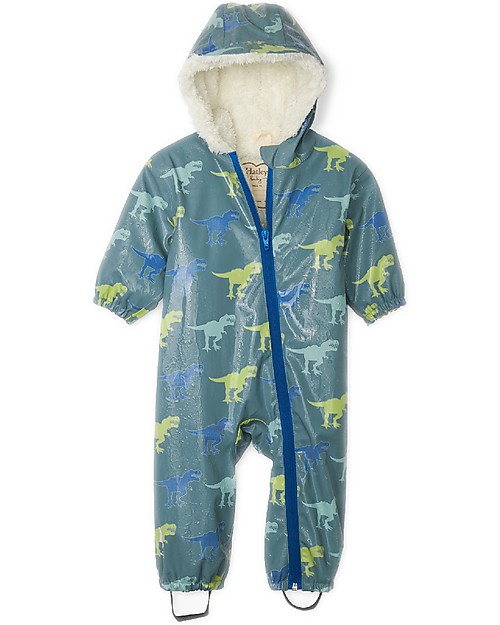 Hatley Tutone Termico Invernale Impermeabile Baby - T-Rex - Cambia colore con la pioggia! Tute Invernali