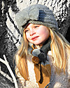 Hats Over Heels Cappello a Turbante con Fiocco, Grigio (6-12 mesi e 1-2 anni) - Lana merino foderata in pile Cappelli Invernali