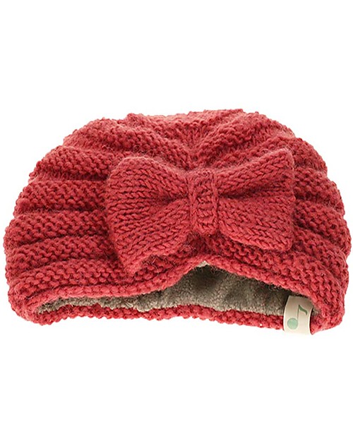 Hats Over Heels Cappello a Turbante con Fiocco, Rabarbaro - Lana merino foderata in pile Cappelli Invernali