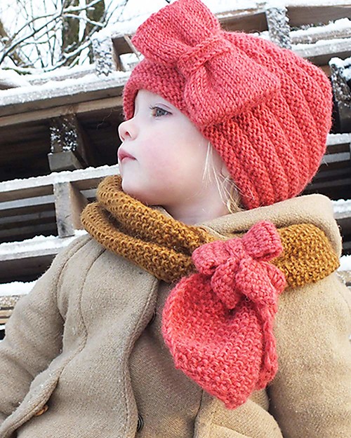 Hats Over Heels Cappello a Turbante con Fiocco, Rabarbaro - Lana merino foderata in pile Cappelli Invernali