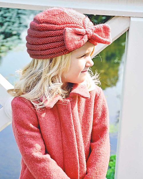 Hats Over Heels Cappello a Turbante con Fiocco, Rabarbaro - Lana merino foderata in pile Cappelli Invernali