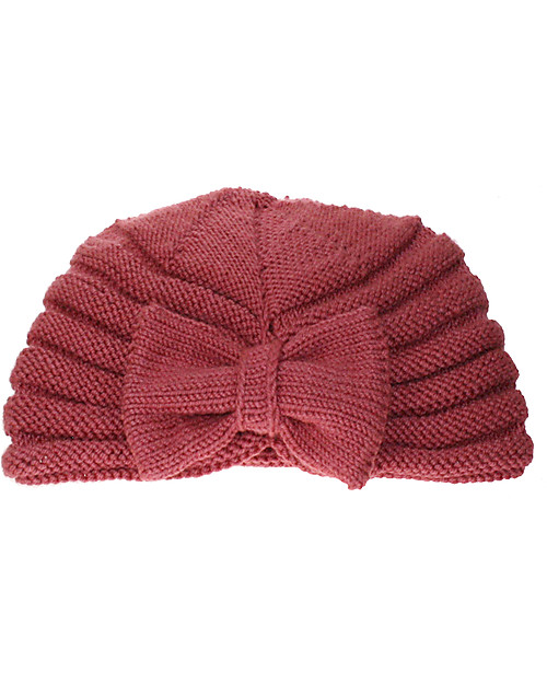 Hats Over Heels Cappello a Turbante con Fiocco, Rosa Taupe (2-4 e 4-6 anni) - Lana merino foderata in pile Cappelli Invernali