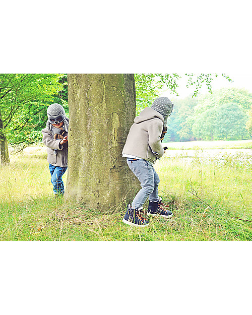 Hats Over Heels Cappello con Mascherina Orsetto Lavatore, Grigio - Lana merino foderata in pile Cappelli Invernali
