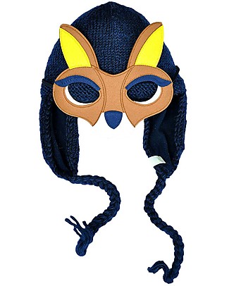Hats Over Heels Cappello Invernale Canguro con Maschera Removibile, Blu Navy (0-6, 6-12 e 12-24 mesi) - 100% Lana Merino Cappelli Invernali