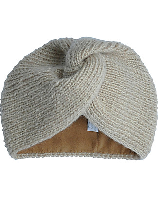Hats Over Heels Cappello Turbante, Beige (0-2 anni) - 100% Lana Merino Cappelli