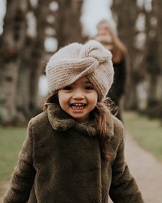 Hats Over Heels Cappello Turbante, Beige (0-2 anni) - 100% Lana Merino Cappelli
