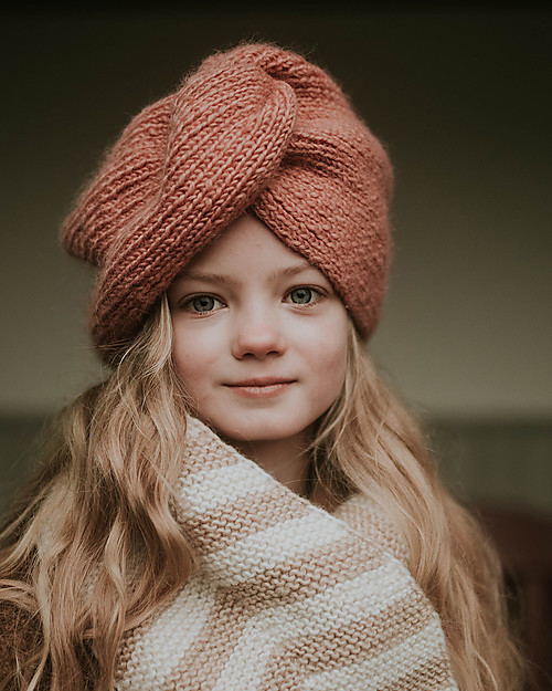 Hats Over Heels Cappello Turbante, Rosa (0-2 anni) - 100% Lana Merino Cappelli Invernali