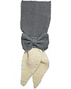 Hats Over Heels Sciarpa Bimba con Punte e Fiocco, Grigio/Bianco - 100% lana merino Sciarpe