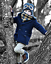 Hats Over Heels Sciarpa Girocollo a Rombi Lumberjack, Caramello e Carbone (0-2 anni) - Lana merino foderata in pile Guanti