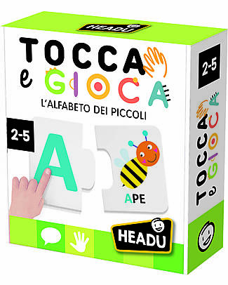 Headu Alfabeto Tocca e Osserva - 52 Tessere Tattili Giochi da Tavolo