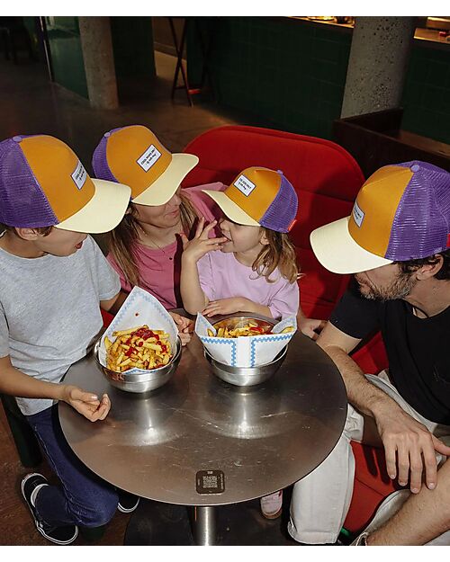 Hello Hossy Cappello con Visiera Mini Canyon - Giallo Camel e Blu - Cotone Bio Cappelli Estivi