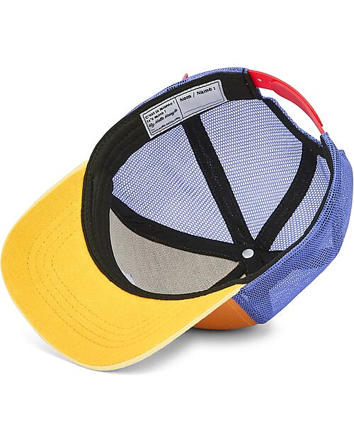 Hello Hossy Cappello con Visiera Mini Canyon - Giallo Camel e Blu - Cotone Bio Cappelli Estivi