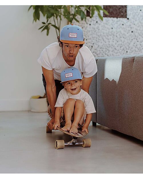 Hello Hossy Cappello con Visiera Mini Jean - Marrone e Blu - 100% Cotone Bio Cappelli Estivi