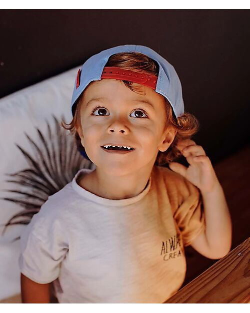 Hello Hossy Cappello con Visiera Mini Jean - Marrone e Blu - 100% Cotone Bio Cappelli Estivi