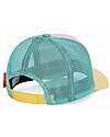 Hello Hossy Cappello con Visiera Mini Poppy - Rosa Giallo e Turchese - Cotone Bio Cappelli Estivi