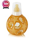 Hevea Biberon Star Ball 2 in 1 -  Biberon 150 ml in Vetro +  Gioco in Gomma Naturale - Bianco (Sicuro, atossico e perfetto per le manine!) Accessori Biberon