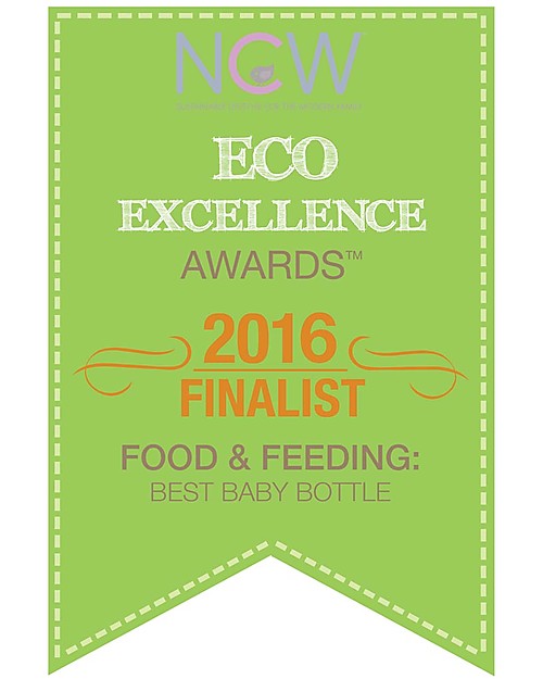 Hevea Biberon Star Ball 2 in 1 -  Biberon 150 ml in Vetro +  Gioco in Gomma Naturale - Blu (Sicuro, atossico e perfetto per le manine!) Accessori Biberon