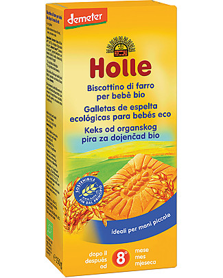 Holle Biscottino di Farro Bio per Bebè, 150 gr - Dall’8° mese Biscotti