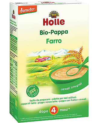 Holle Pappa di Farro Integrale Bio, 250 gr - Da 4 mesi in su Pappe