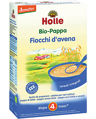 Holle Pappa di Fiocchi d'Avena Integrale Bio, 250 gr - Da 4 mesi in su Pappe