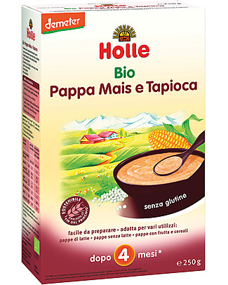 Holle Pappa di Mais e Tapioca Bio, 250 gr - Da 4 mesi in su Pappe