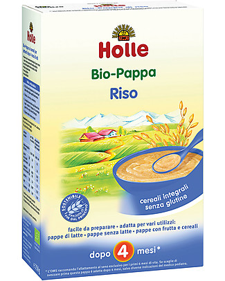 Holle Pappa di Riso Integrale Bio, 250 gr - Da 4 mesi in su Pappe