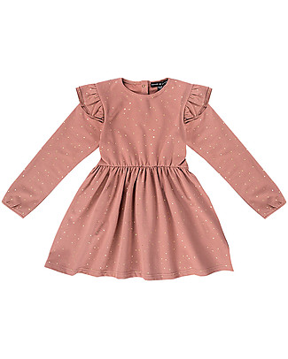 House of Jamie Abito Bimba - Malva a Pois - Cotone Bio Elasticizzato Vestiti