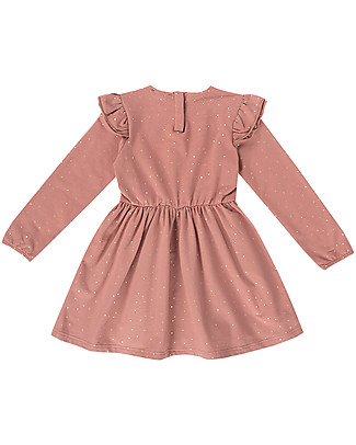 House of Jamie Abito Bimba - Malva a Pois - Cotone Bio Elasticizzato Vestiti