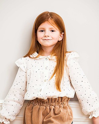 House of Jamie Blusa con Volant e Arricciatura - Little Stars - Cotone Bio Camicie