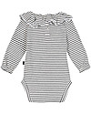 House of Jamie Body a Maniche Lunghe con Colletto Pierrot, Righe - Cotone bio Body Manica Lunga