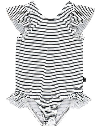 House of Jamie Costume Bimba Intero con Volant - Righe Costumi Interi