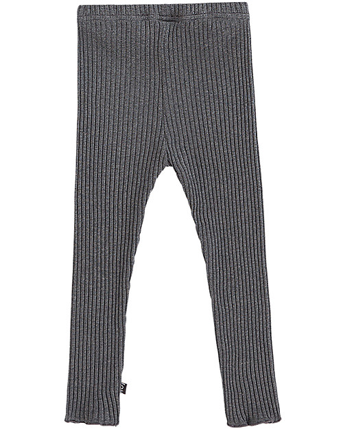 House of Jamie Leggings Bimba a Coste, Granito (1-4 anni) - Cotone Bio Elasticizzato Leggings