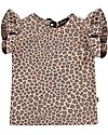 House of Jamie Maglia a Maniche Corte con Volant - Leopardato Caramello T-shirt
