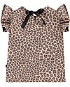 House of Jamie Maglia a Maniche Corte con Volant - Leopardato Caramello T-shirt
