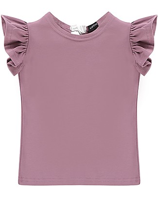 House of Jamie Maglia a Maniche Corte con Volant - Rosa Orchidea - Cotone bio T-Shirt e Canotte