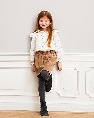 House of Jamie Mini Gonna Paperbag - Biscotto - Velluto di Cotone Gonne
